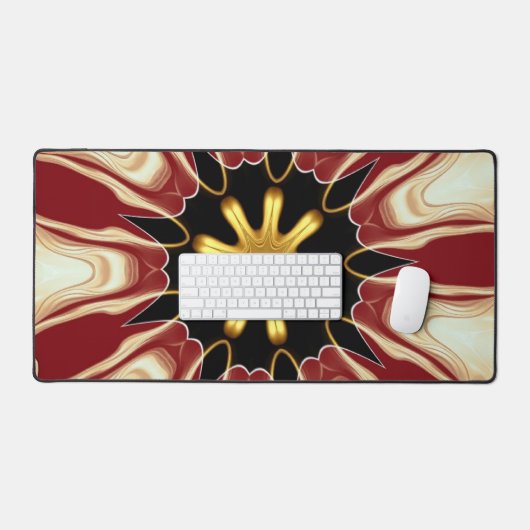 Starburst | Deep Crimson & Gold Luxury Workspace A Bureaumat (Keyboard & Muis)
