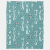 Starburst Diamond Cats on Blue Fleece Deken (Voorkant)