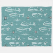 Starburst Diamond Cats on Blue Fleece Deken (Voorkant (Horizontaal))