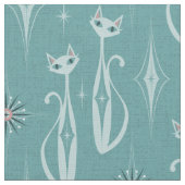 Starburst Diamond Cats on Blue Stof (Close Up)
