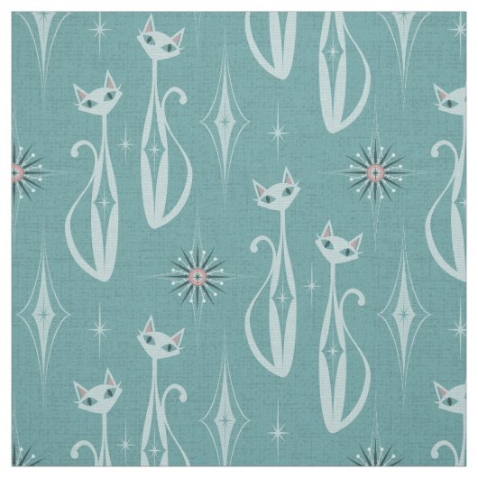 Starburst Diamond Cats on Blue Stof (Swatch)