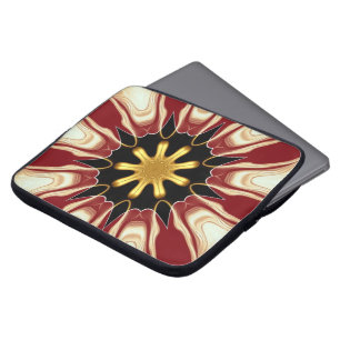 Starburst: Diep karmozijn & Goud Luxe Tech Bescher Laptop Sleeve