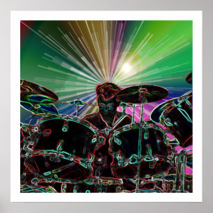 Starburst Drum Rocker Poster