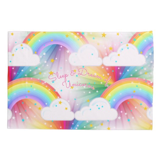 Starburst Eenhoorn Prinses Rainbow Sweet Dreams Kussensloop (Achterkant)