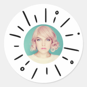 STARBURST Eenvoudige Ronde Pret Aangepaste Foto Sticker