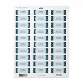 Starburst en Lines Mid Century Pattern Blue Etiket (Full Sheet)