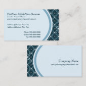 Starburst en Lines Mid Century Pattern Blue Visitekaartje (Voorkant / Achterkant)