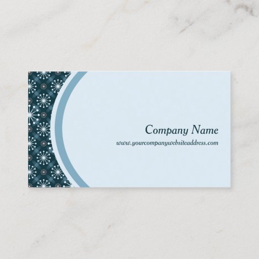 Starburst en Lines Mid Century Pattern Blue Visitekaartje (Achterkant)