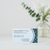 Starburst en Lines Mid Century Pattern Blue Visitekaartje (Staand voorkant)