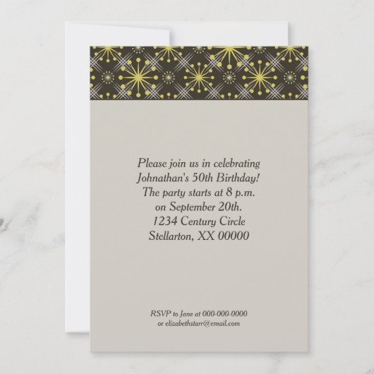 Starburst en Lines uit de middeleeuwse bruine retr Kaart (Voorkant)