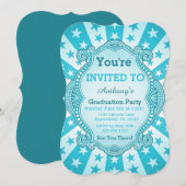 Starburst en stippen helder aqua blauwgroen kaart (Voorkant / Achterkant)