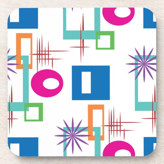 Starburst Geometric Multicolored Pattern Bier Onderzetter (Voorkant)