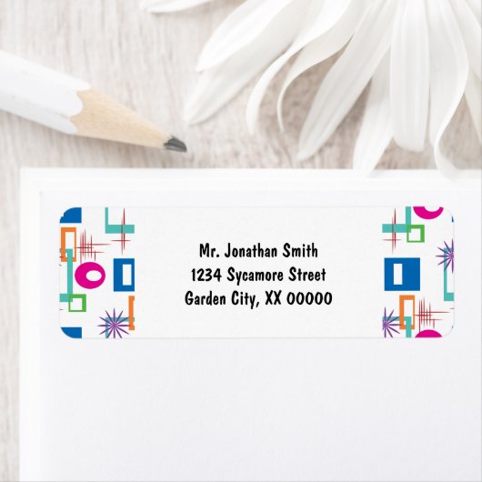 Starburst Geometric Multicolored Pattern Etiket (Insitu)