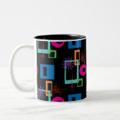 Starburst Geometric Multicolored Pattern Tweekleurige Koffiemok (Links)