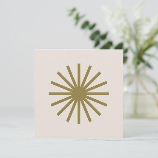 Starburst Goud & Linen Wit Kaart (Staand voorkant)