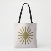 Starburst goud & linnen wit tote bag (Voorkant)