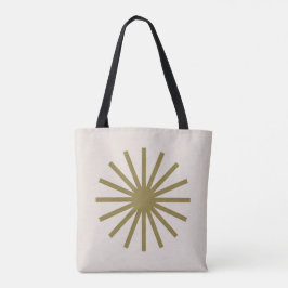 Starburst goud & linnen wit tote bag