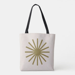 Starburst goud & linnen wit tote bag