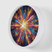 Starburst Houten Witte Lijst Analoge Klok (Hoek)