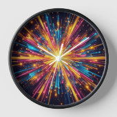 Starburst houten zwart Lijst analoge klok (Voorkant)