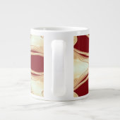 Starburst Jumbo | Deep Crimson & Gold Luxury Abstr Grote Koffiekop (Achterkant)