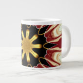 Starburst Jumbo | Deep Crimson & Gold Luxury Abstr Grote Koffiekop (Voorkant rechts)