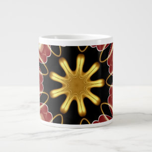 Starburst Jumbo Diep karmozijn & goud luxe abstr Grote Koffiekop