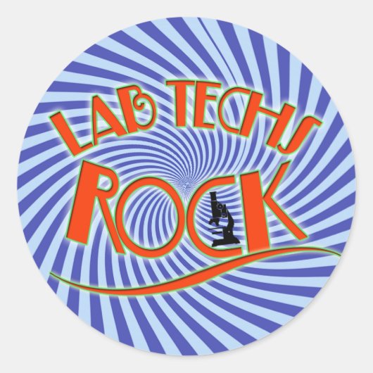 STARBURST LAB TECHS ROCK (LABORATORIUMWETENSCHAPPE RONDE STICKER (Voorkant)