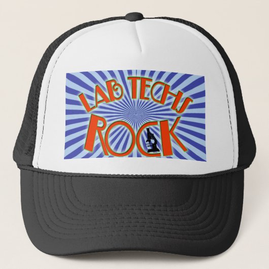 STARBURST LAB TECHS ROCK (LABORATORIUMWETENSCHAPPE TRUCKER PET (Voorkant)