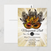 Starburst Masquerade Party Masker Briefkaart (Voorkant / Achterkant)