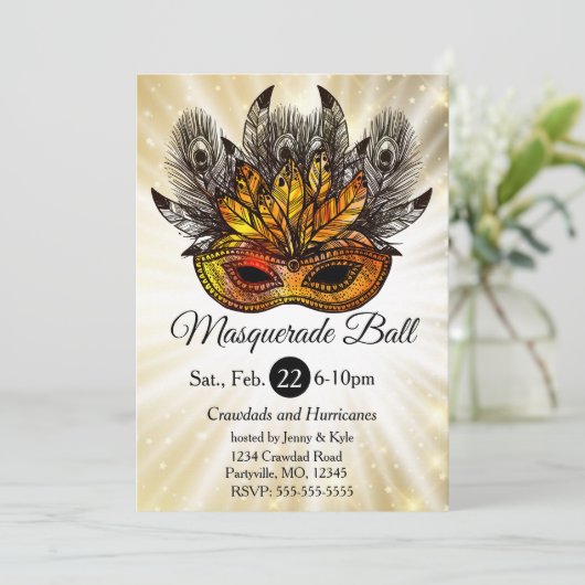 Starburst Masquerade Party Masker Kaart (Staand voorkant)