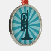 Starburst Mellophone Clef-Ornament Metalen Ornament (Rechts)