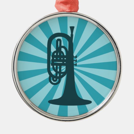 Starburst Mellophone Clef-Ornament Metalen Ornament (Voorkant)