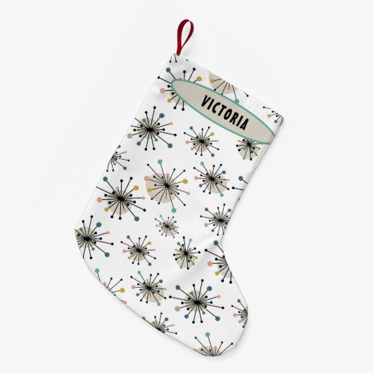 Starburst met naam moderne mediane feestdag kleine kerstsok (Voorkant (Hangend))