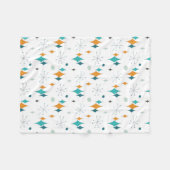Starburst Mid Century Modern Patroon Fleece Deken (Voorkant (Horizontaal))