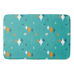 Starburst Mid Century Modern Patroon in Turquoise Badmat