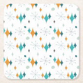 Starburst Mid Century Modern patroon Kartonnen Onderzetters (Voorkant)