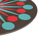 Starburst Mid Century Modern Red Turquoise Snijplank (Hoek)