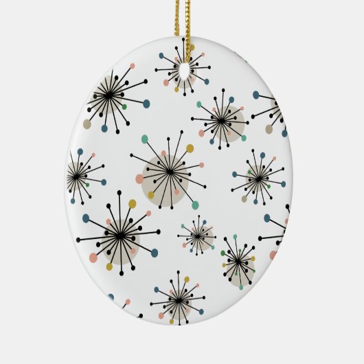 Starburst midden eeuw Moderne kerstfeestdag Keramisch Ornament (Rechts)