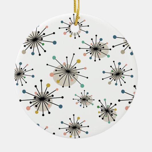 Starburst midden eeuw Moderne kerstfeestdag Keramisch Ornament (Voorkant)