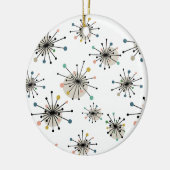Starburst midden eeuw Moderne kerstfeestdag Keramisch Ornament (Links)