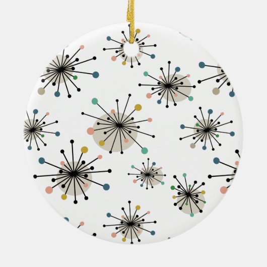 Starburst midden eeuw Moderne kerstfeestdag Keramisch Ornament (Achterkant)