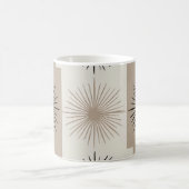 Starburst minimalistisch design beige wit zwart koffiemok (Center)
