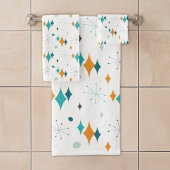 Starburst modern patroon uit midden eeuw bad handdoek