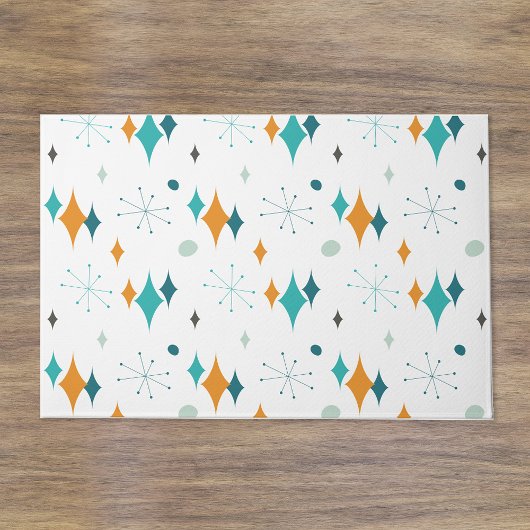 Starburst modern patroon uit midden eeuw deurmat