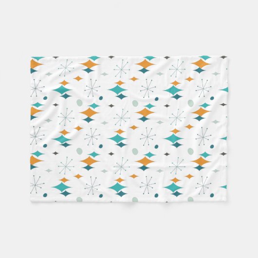 Starburst modern patroon uit midden eeuw fleece deken (Voorkant (Horizontaal))