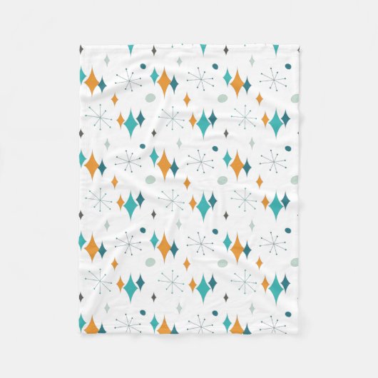 Starburst modern patroon uit midden eeuw fleece deken (Voorkant)