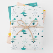 Starburst modern patroon uit midden eeuw inpakpapier vel (In situ)