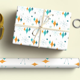 Starburst modern patroon uit midden eeuw inpakpapier vel