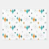 Starburst modern patroon uit midden eeuw inpakpapier vel (Voorkant)